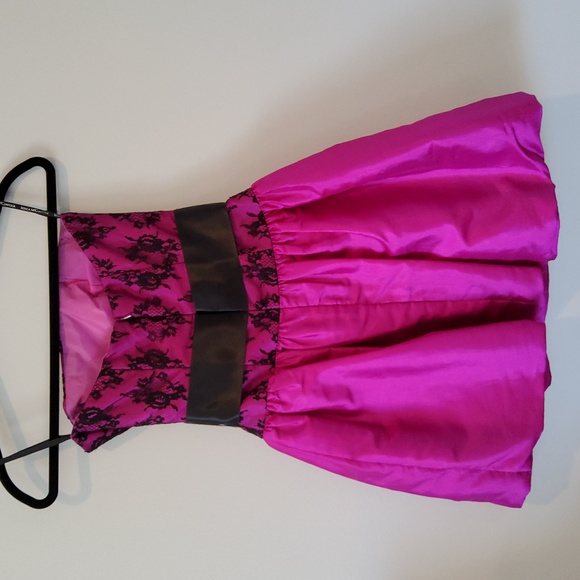 Jessica McClintock For Gunne Sax Fuschia Dress Size 1, Juniors Vintage - Picture 3 of 5